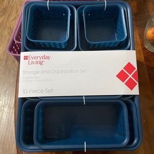 Everyday Living Storage Organization Set Assorted Size Office School Bins Basket